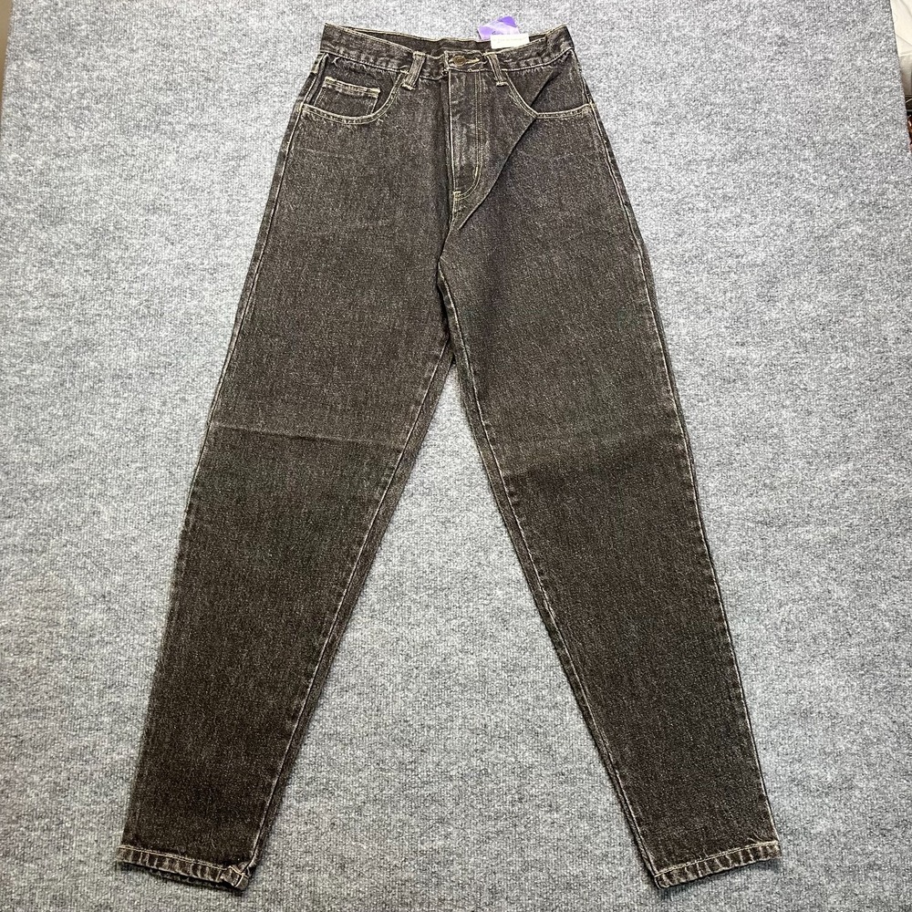 Zip-Code Tapered Jeans Women 28 Washed Black Cotton Denim Zip Fly‎ - 27X33 NWT